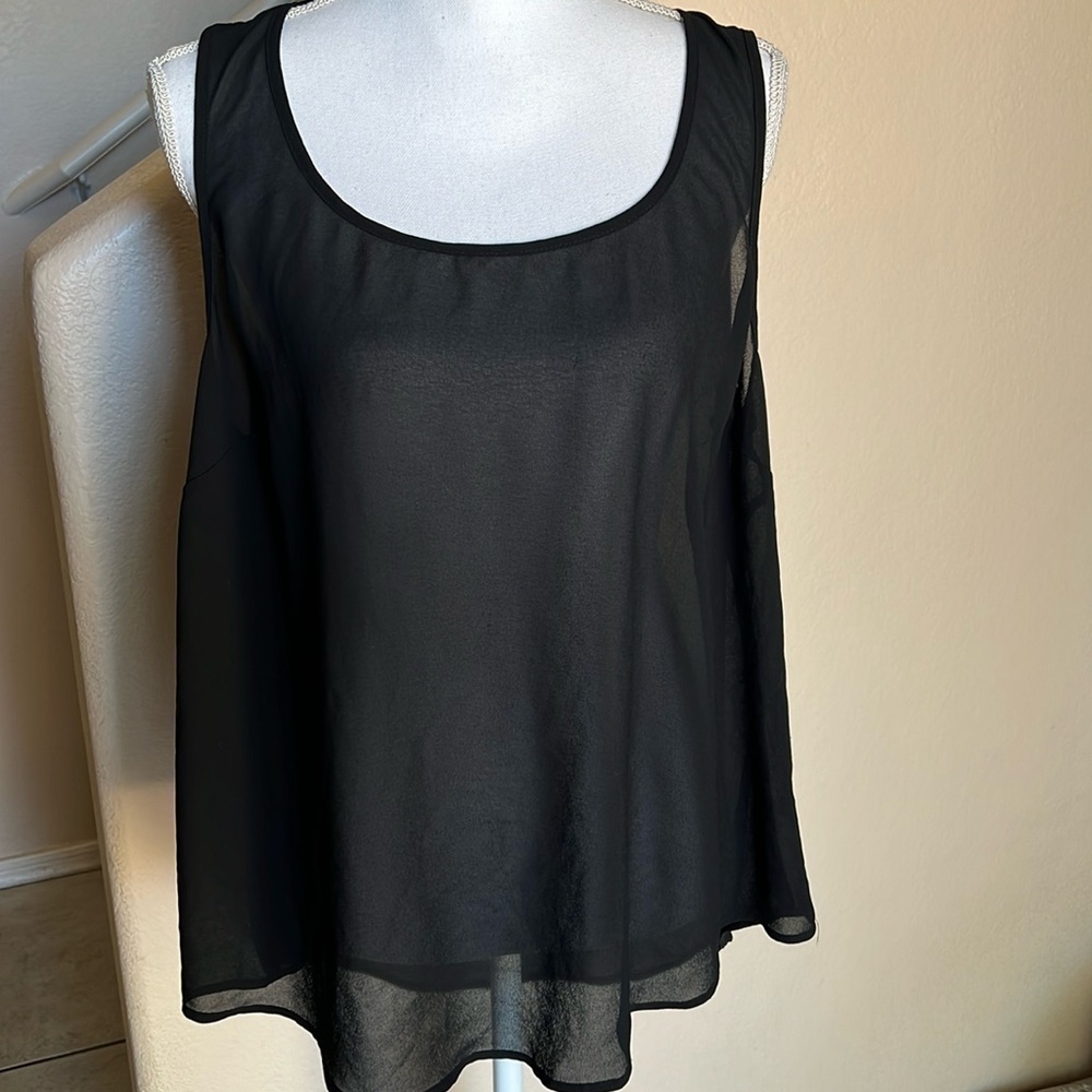 Torrid caged back sheer tank top
